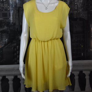 Lush - Nordstrom sz Small Canary Yellow Lined Sleeveless Fit and Flare Dress